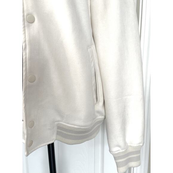 Men’s Denim & Flower Ricky Singh Beige Faux Suede Bomber Jacket Size Small - Picture 2 of 7